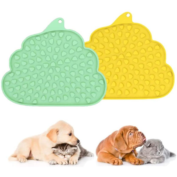 Glaustoncn Dog Lick Mat With Strong Suction Cups, 2 Pack Dog Licking